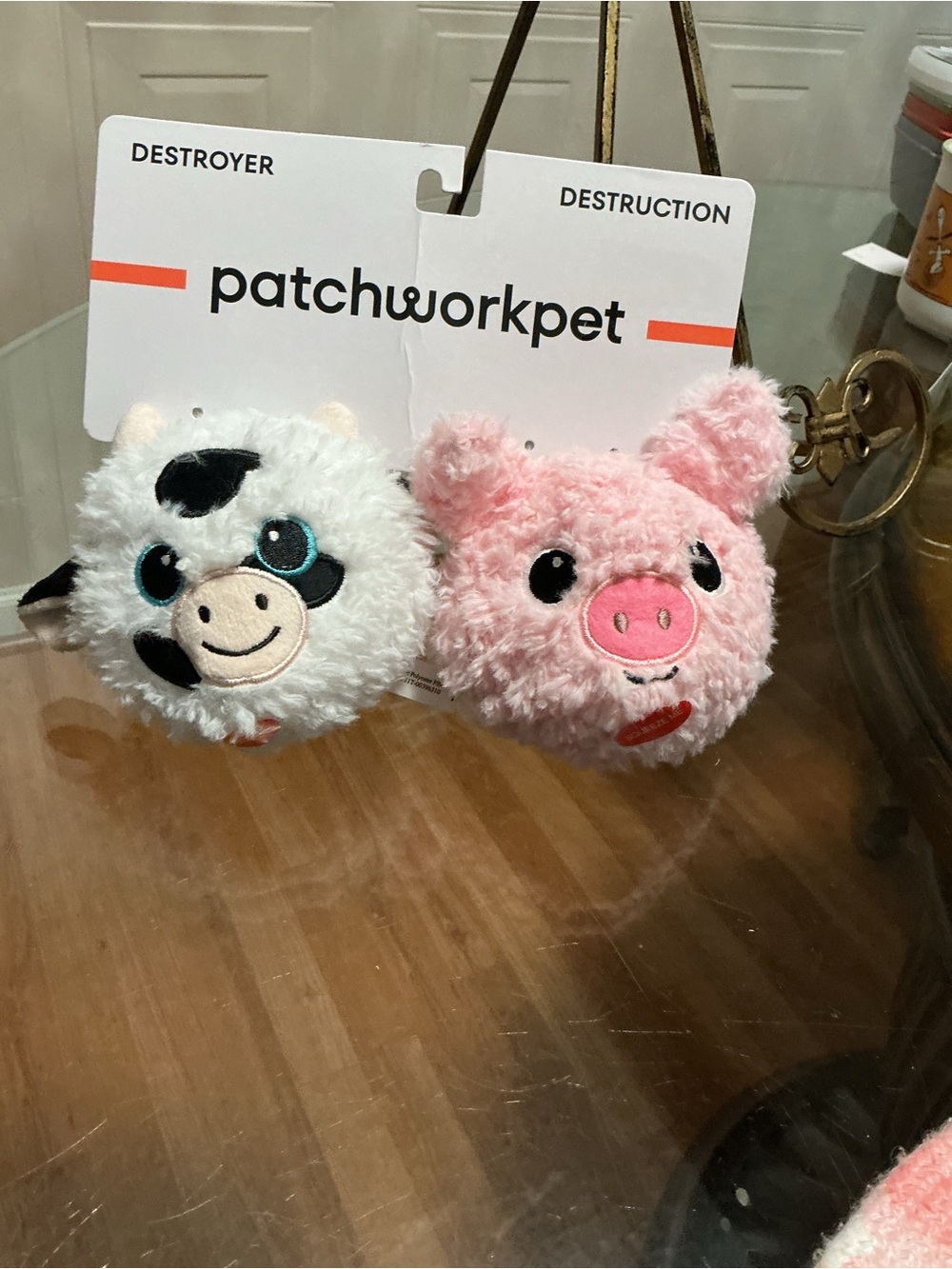 Brand New Patchwork~  Set Of 2  Sheep’s   Ball Belly ’ ~ Squeaky Dog Toy